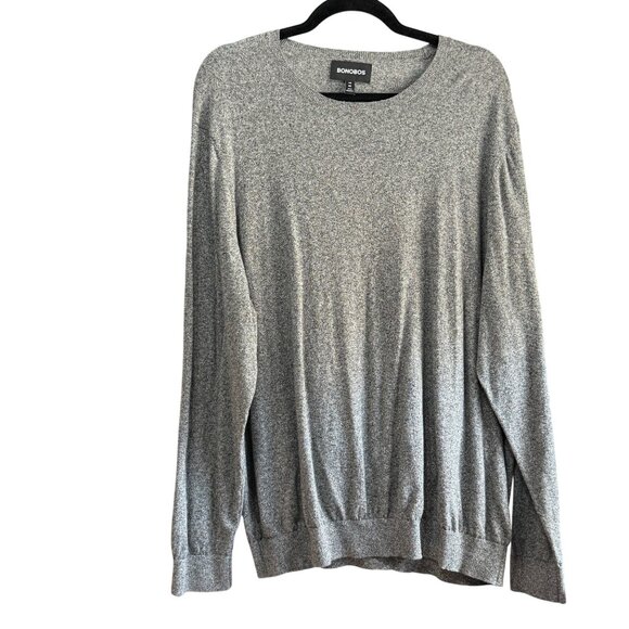 Bonobos Men’s Gray 100% Cotton  Size XXL Long Sleeve Thin Knit Pullover Sweater - Picture 1 of 7